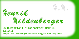 henrik mildenberger business card
